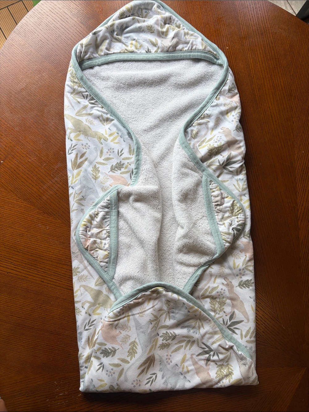 Copper Pearl Premium Baby Toddler Knit Hooded Towel in Rex Print
